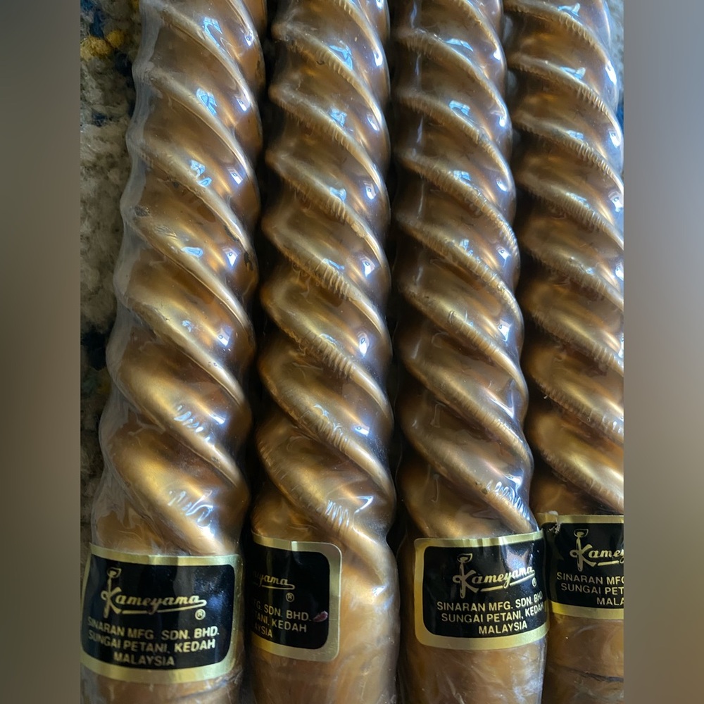 Vintage Kameyama Gold Spiral Candles